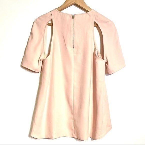 ASOS Paris Sz 6 Cold Shoulder Top with Floaty Sleeves ASOS Pink Blush Blouse US - Picture 2 of 7
